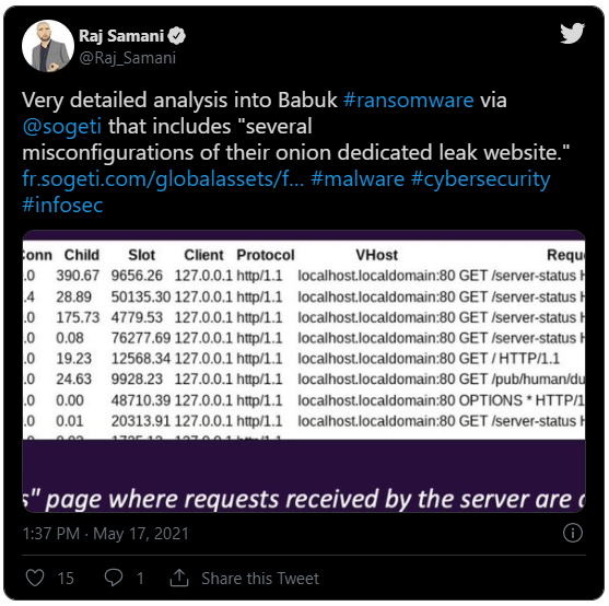 cybersechronicles tweet raj samani.PNG